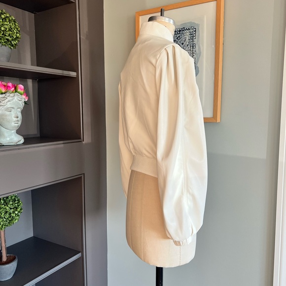Women's White Bomber Jacket - Picture 3 of 11